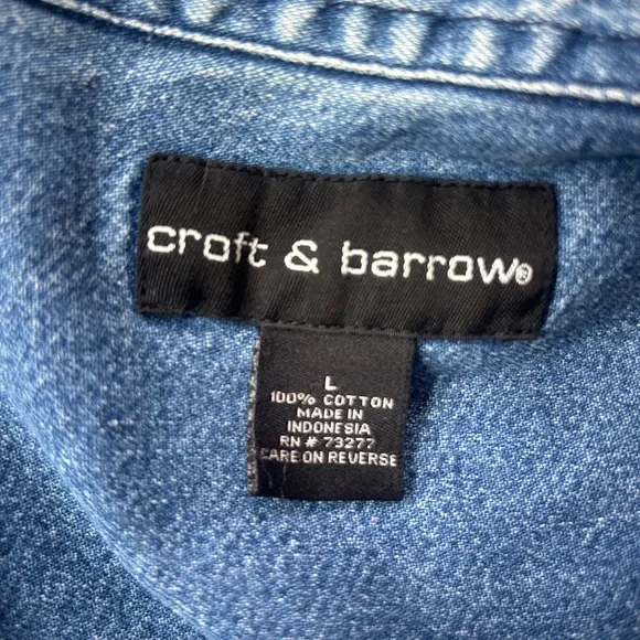 Croft & Barrow Classic Blue Denim Shirt - Picture 3 of 3